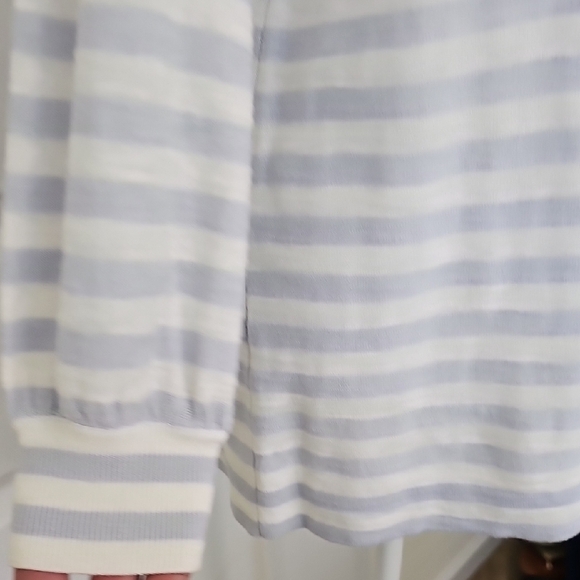 LOFT Cream and Gray Striped Tunic - Picture 6 of 6